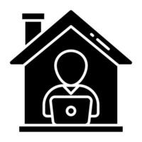 An icon design of remote worker vector