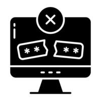 Perfect design icon of wrong password vector