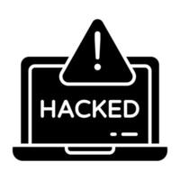 An icon design of laptop hacked vector