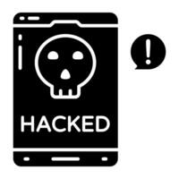 Creative design icon of mobile hacked vector