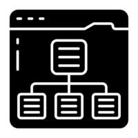 Conceptual solid icon of web hierarchy vector