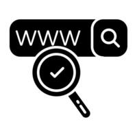 solid design icon of web browser, research vector