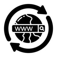 solid design icon of world wide web vector
