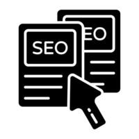 Conceptual solid icon of search engine optimization vector