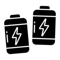 Conceptual solid design icon of electric cells vector