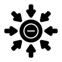 Conceptual solid design icon of negative ion vector