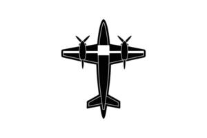 A black and white drawing of a plane vector
