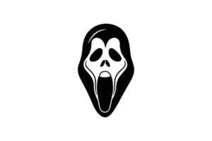 A black and white scream face on a white background vector