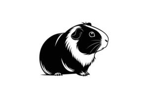 Guinea pig silhouette on white background vector