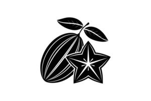 Cocoa beans and star icon illustration vector