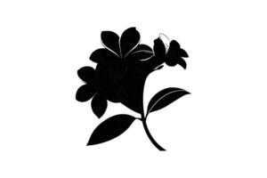 A black and white silhouette of a flower vector
