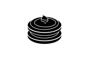 A black and white illustration of a stack of pancakes vector
