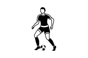 Soccer player with ball icon vector
