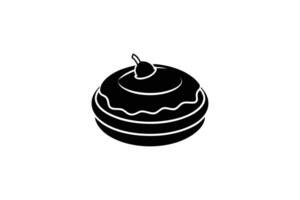 A black and white illustration of a cake vector