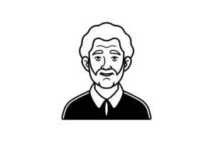 An old man with a tie on his head vector