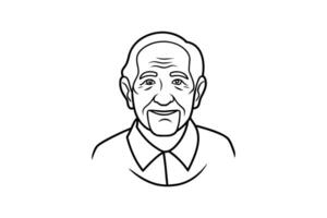 An old man with a smile on his face vector