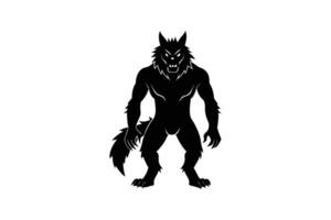 A black silhouette of a werewolf vector