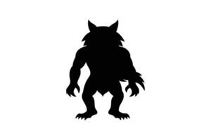 A silhouette of a werewolf on a white background vector