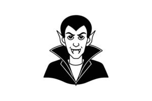 Dracula icon in black and white on a white background vector