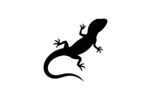 Lizard Silhouette on White Background Reptile Illustration silhouette vector