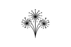 Stylized Fireworks Bursting with Stars and Dots Silhouette vector