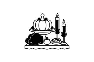 Day of the Dead Altar with Offerings Silhouette vector