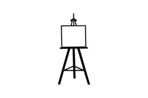 Easel with Blank Canvas Silhouette vector