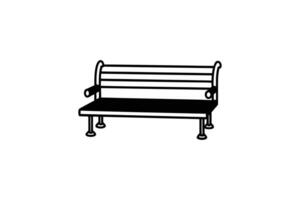 Park Bench Silhouette Isolated on White Background Minimalist Style vector