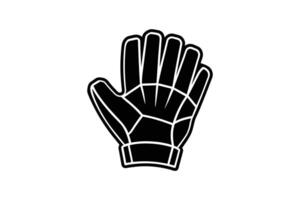 Stylized Hand Glove Silhouette with Detailed Design on White Background vector