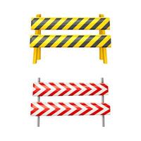 Road barriers set. Construction equipment illustration on white background vector