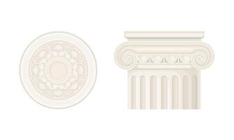 Architectural decor detail set. Classic vintage facade and interior decor elements illustration vector