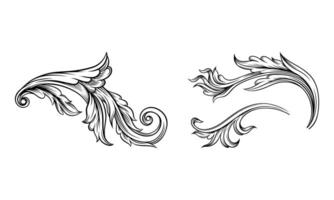 Hand drawn leaves set. Floral decor element illustration on white background vector