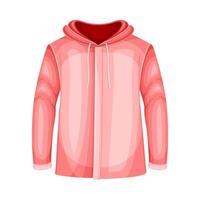 Winter Clothes with Pink Down Jacket with Long Sleeve as Warm Outerwear and Protection Against Cold Weather Illustration vector