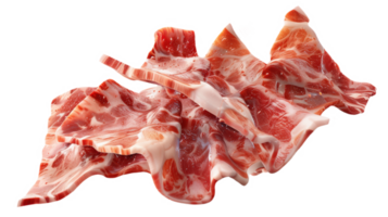 Sliced pork isolated on transparent background png