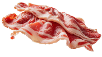 raw sliced pork on a white background png