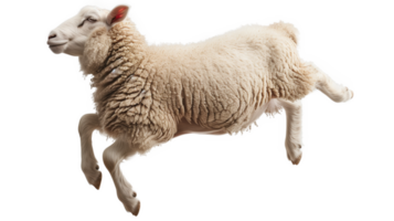 a sheep jumping in the air on a transparent background png