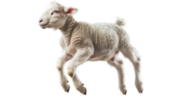 a sheep is running on a transparent background png