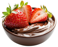 Delicious strawberries dipped in rich chocolate create delightful treat that is both visually appealing and indulgent. Isolated on transparent background png