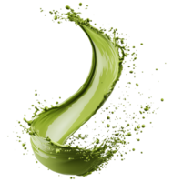 Dynamic splash of green liquid creates energetic swirl, symbolizing freshness and vitality. Perfect for health and wellness themes. isolated on transparent background png