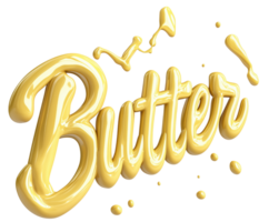 Butter is creamy, yellow dairy product often used in cooking and baking, depicted here in playful splash design that evokes sense of fun and indulgence. Isolated on transparent background png
