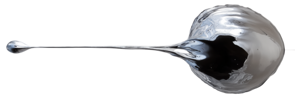 metal líquido 3d solta lustroso estilo isolado em transparente fundo para futurista Projeto png