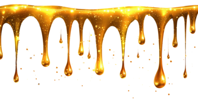 Gold Liquid 3D Glossy Drop Down Isolated on Transparent Background for Luxury and Beauty Design png