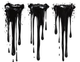 Modern 3D Black Liquid Burst Isolated on Transparent Background for Bold Creative Projects png