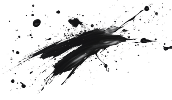 Artistic Black Splash Fluid in 3D Look Isolated on Transparent Background for Motion Graphics png