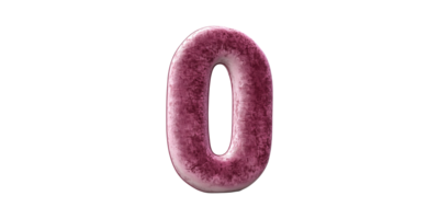 Textured purple number zero isolated on transparent background png