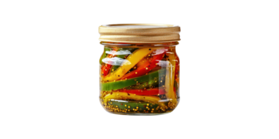 Jar of pickled vegetables isolated on transparent background png
