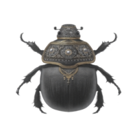Intricately designed beetle with ornate metallic patterns and embellishments, showcasing blend of nature and art. detailed craftsmanship highlights elegance and creativity png
