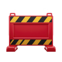 Red and yellow striped traffic barrier with bold design, used for road safety and construction zones. barrier is sturdy and eye catching, ensuring visibility and caution png