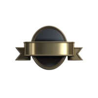 Gold and black emblem with blank ribbon banner, perfect for adding custom text or logos. design is elegant and versatile, suitable for awards or branding png