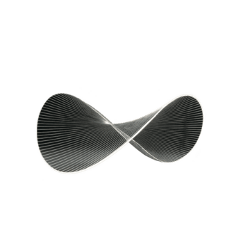 fascinerande abstrakt skulptur med vriden, band tycka om form mot genomskinlighet bakgrund, visa upp invecklad rader och kurvor png